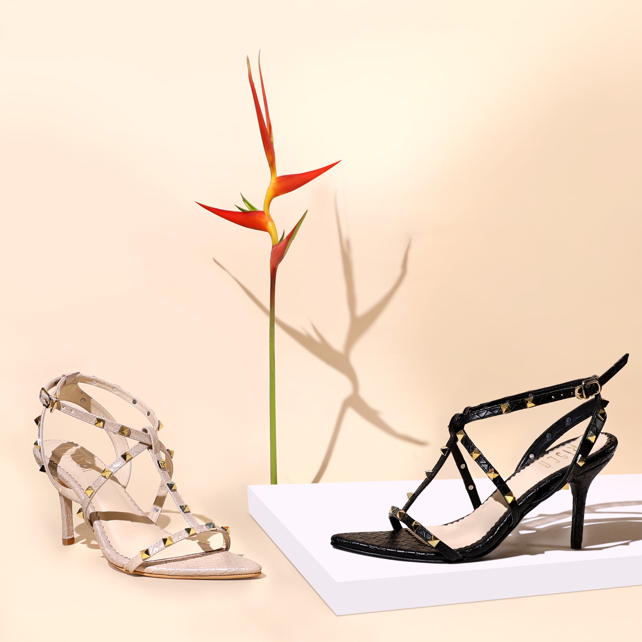 Gold valentino rockstud sandals online