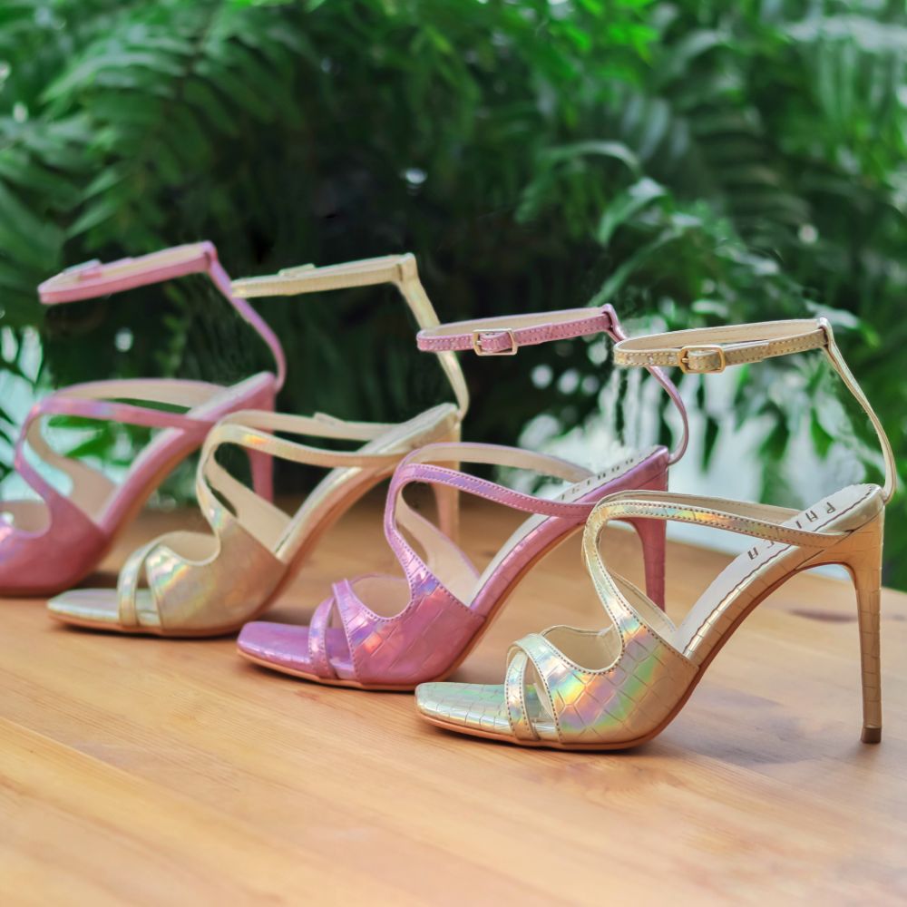 Pink and gold heels hotsell